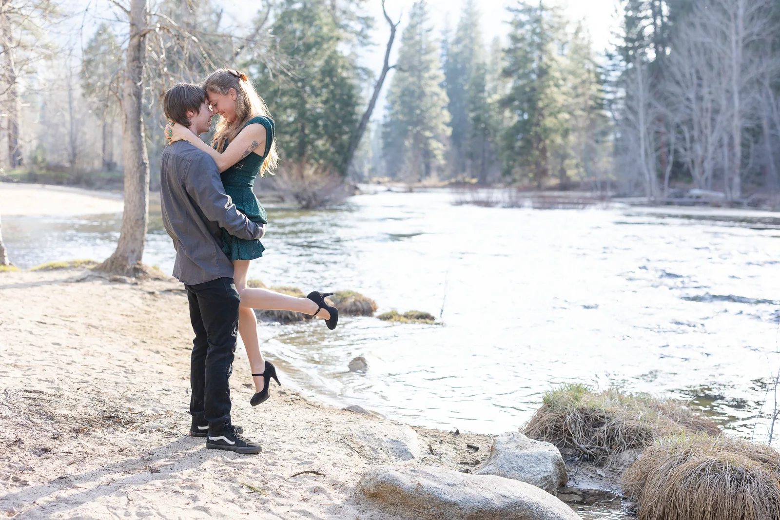 Tate and Hayley beside a river